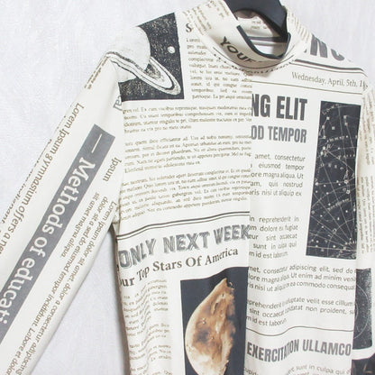 アメリヴィンテージ UND SPACE NEWSPAPER PRINT コットントップス