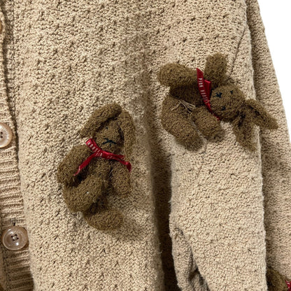 ピンクハウス 3Dラビット刺繍ニットカーディガン