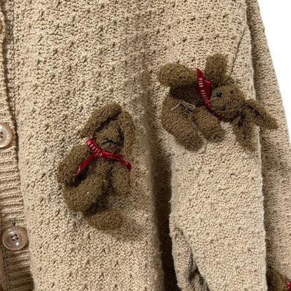 ピンクハウス 3Dラビット刺繍ニットカーディガン