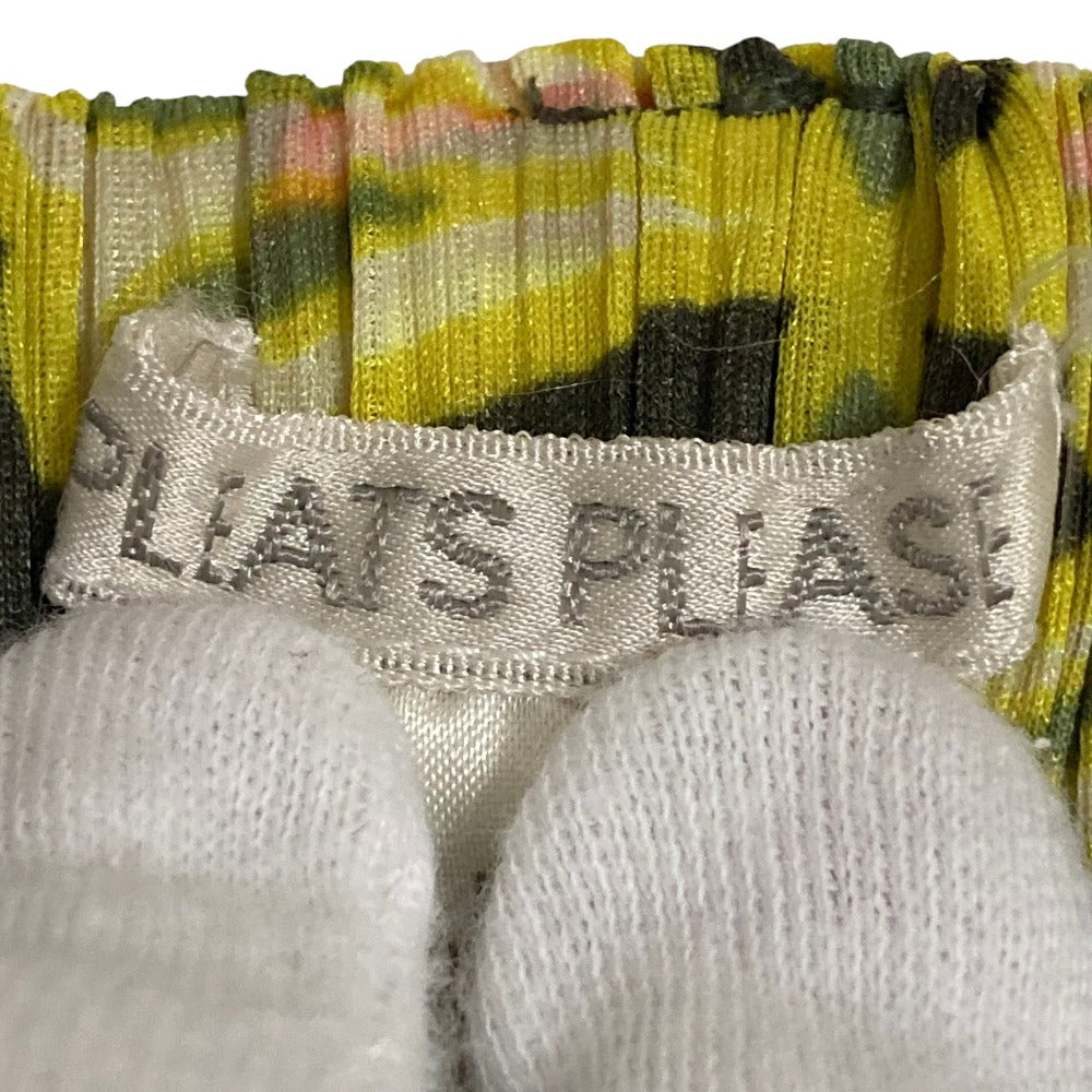 プリーツプリーズイッセイミヤケ バタフライプリントプリーツロングスカート