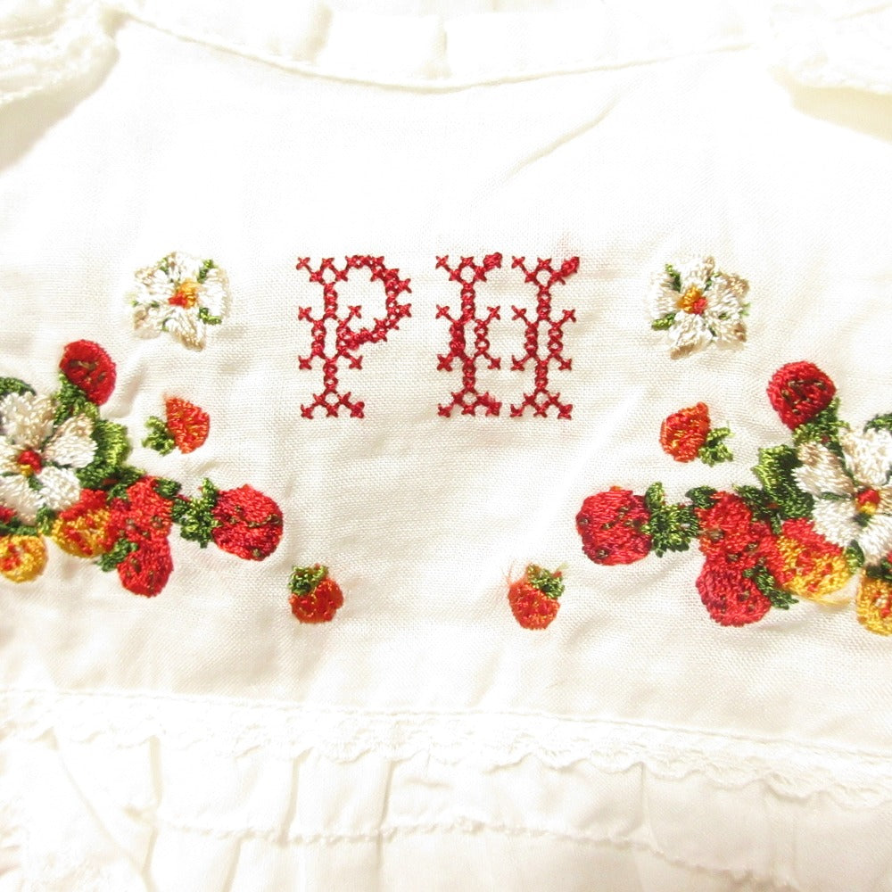 ピンクハウス 刺繍フリルレース七分袖ブラウス