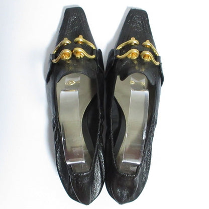 ボッテガヴェネタ レザー スクエアトゥ パンプス