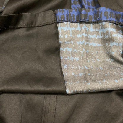 フォクシーニューヨーク シルクプリント切替プリーツカシュクールワンピース