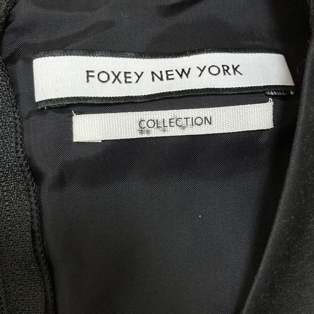 フォクシーニューヨーク シルクプリント切替プリーツカシュクールワンピース