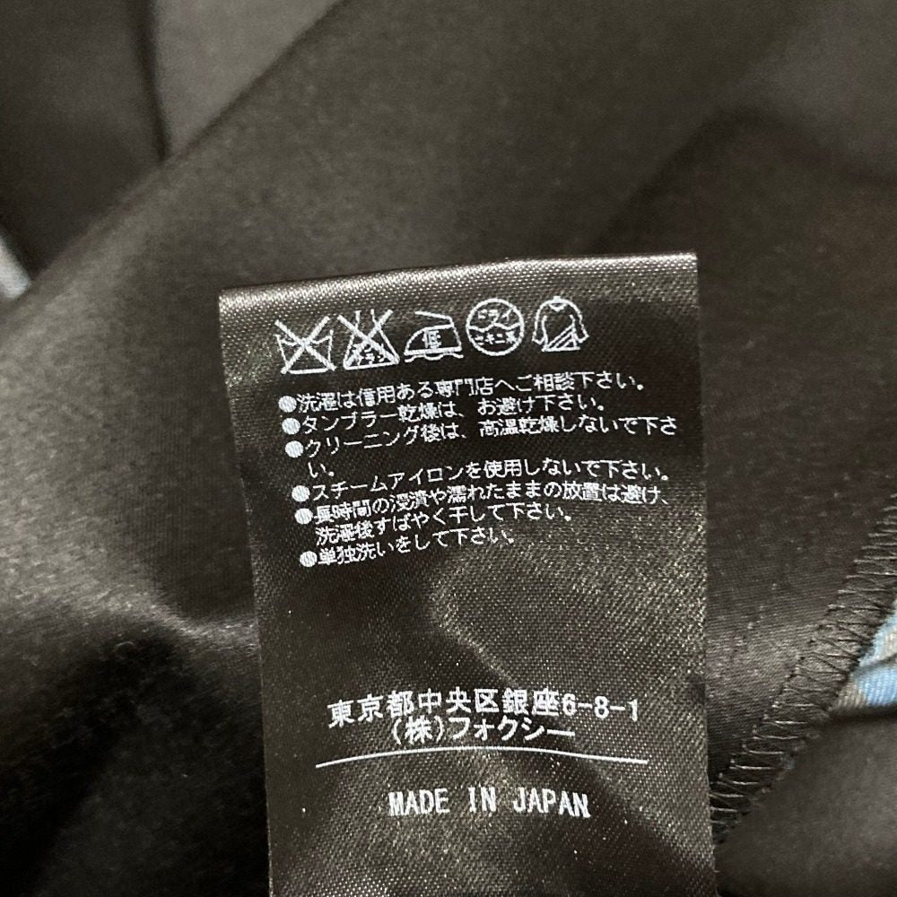 フォクシーニューヨーク シルクプリント切替プリーツカシュクールワンピース