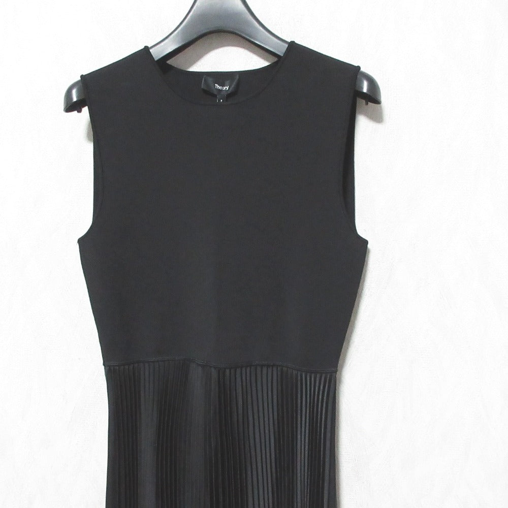 セオリー SATIN TEXTURE CREW SL PLT DR ワンピース