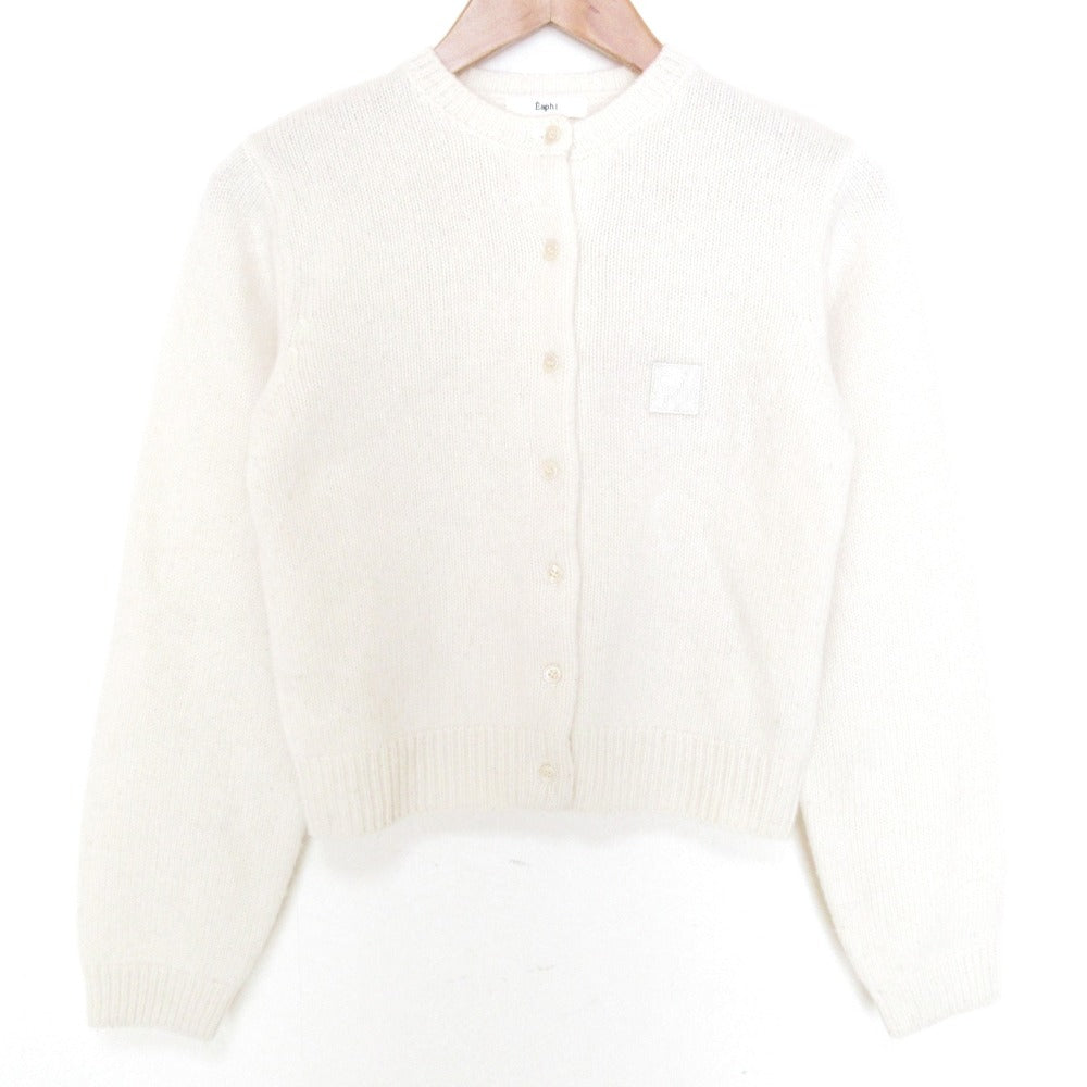 エフィ WOOL KNIT LOGO ニットカーディガン