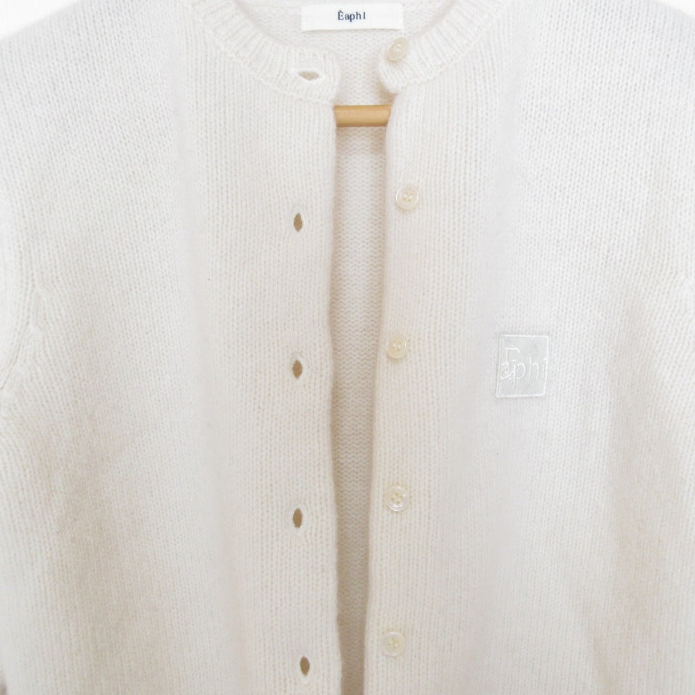 エフィ WOOL KNIT LOGO ニットカーディガン