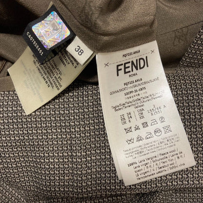 フェンディ ウールチェックペンシルスカート