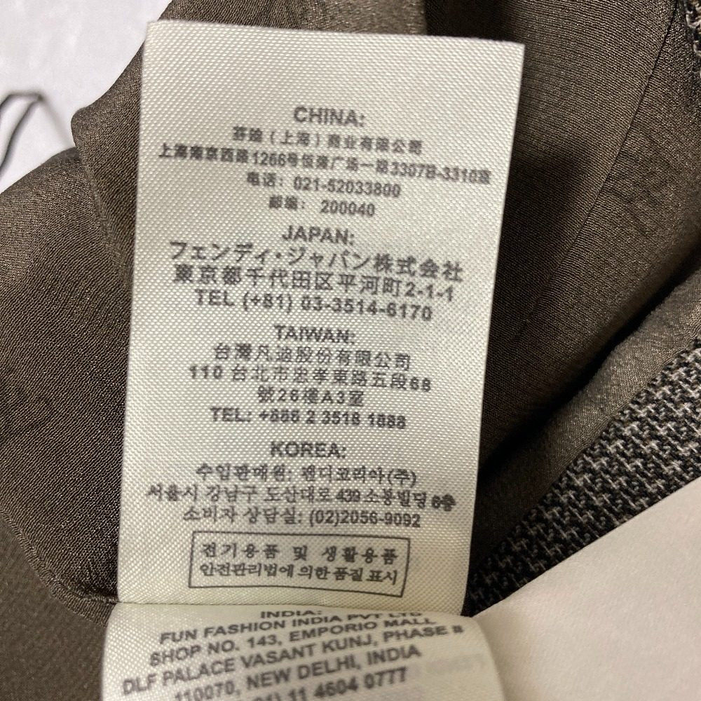 フェンディ ウールチェックペンシルスカート