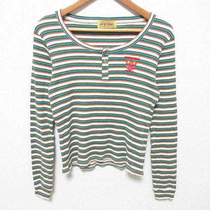ヒステリックグラマー 刺繍ヘンリーネックチビTシャツ