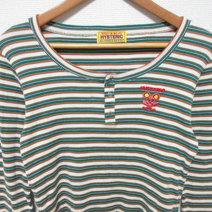 ヒステリックグラマー 刺繍ヘンリーネックチビTシャツ