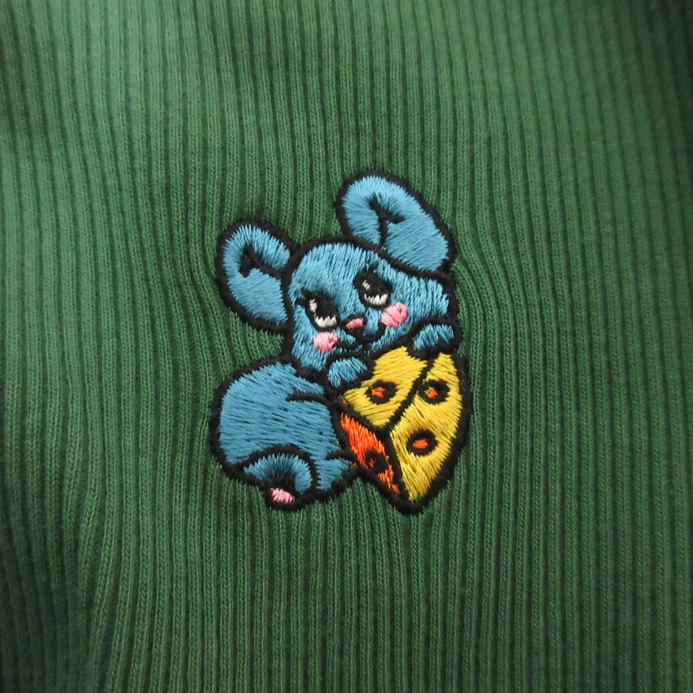 ヒステリックグラマー レースアップMOUSE刺繍チビTシャツ