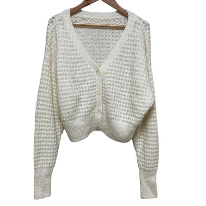 グレースコンチネンタル 25SS ワッフルショートニットカーディガン