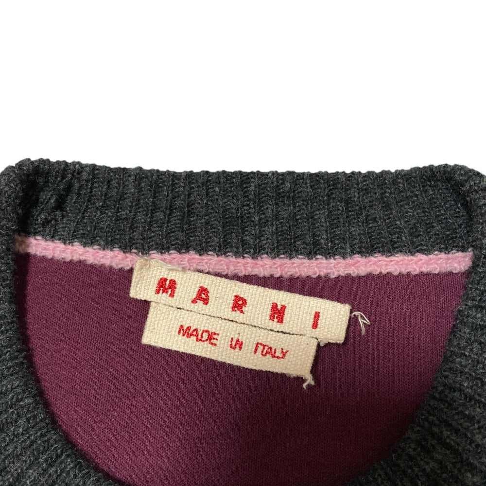 マルニ 配色クロップドスウェットカーディガン
