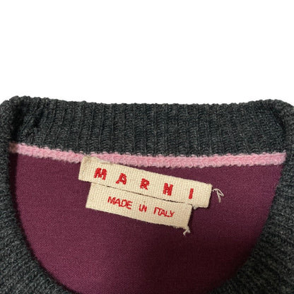 マルニ 配色クロップドスウェットカーディガン