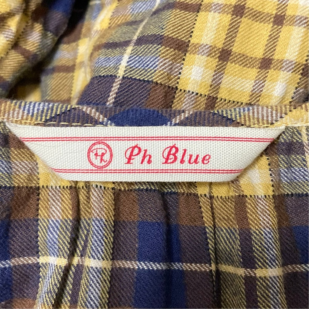 ペーハーブルー チェックワンピース