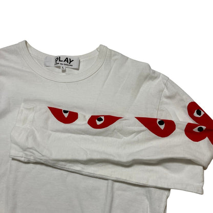 プレイコムデギャルソン ハートプリントロングスリーブTシャツ