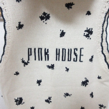 ピンクハウス フラワー刺繍フーディーニットベスト