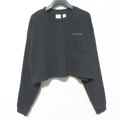 カルバンクライン Logo Cotton Jersey クロップドロングスリーブTシャツ