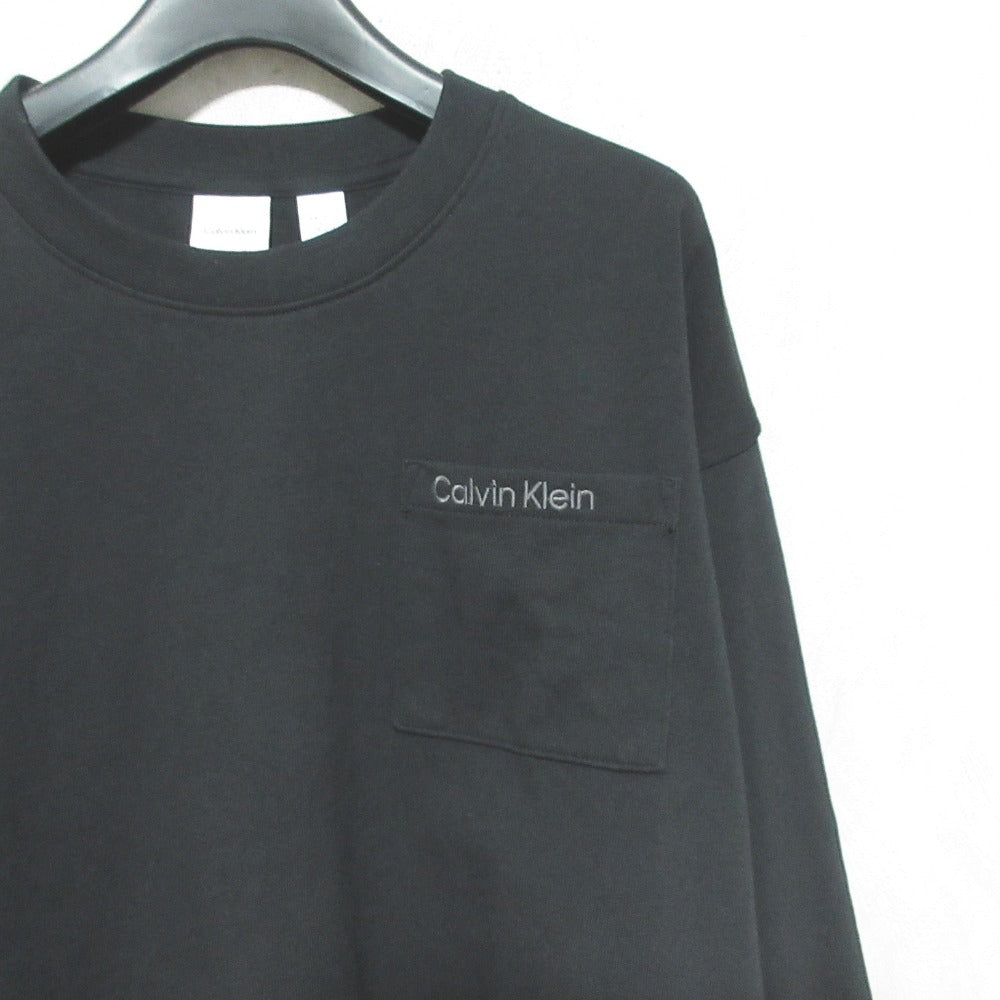 カルバンクライン Logo Cotton Jersey クロップドロングスリーブTシャツ