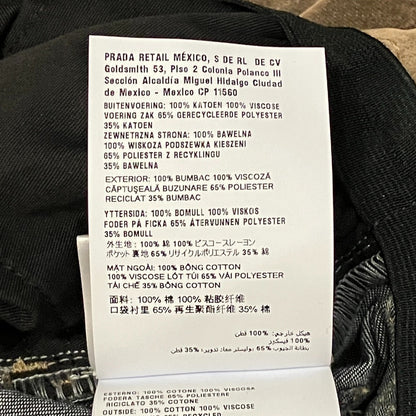 ミュウミュウ フロック加工ワイドレッグシャンブレーパンツ