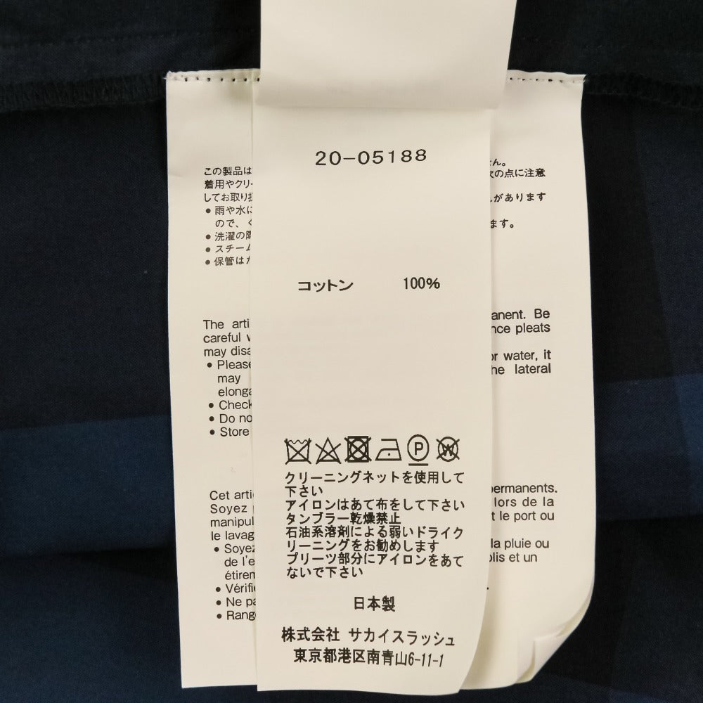 サカイ コットンチェックロングシャツワンピース
