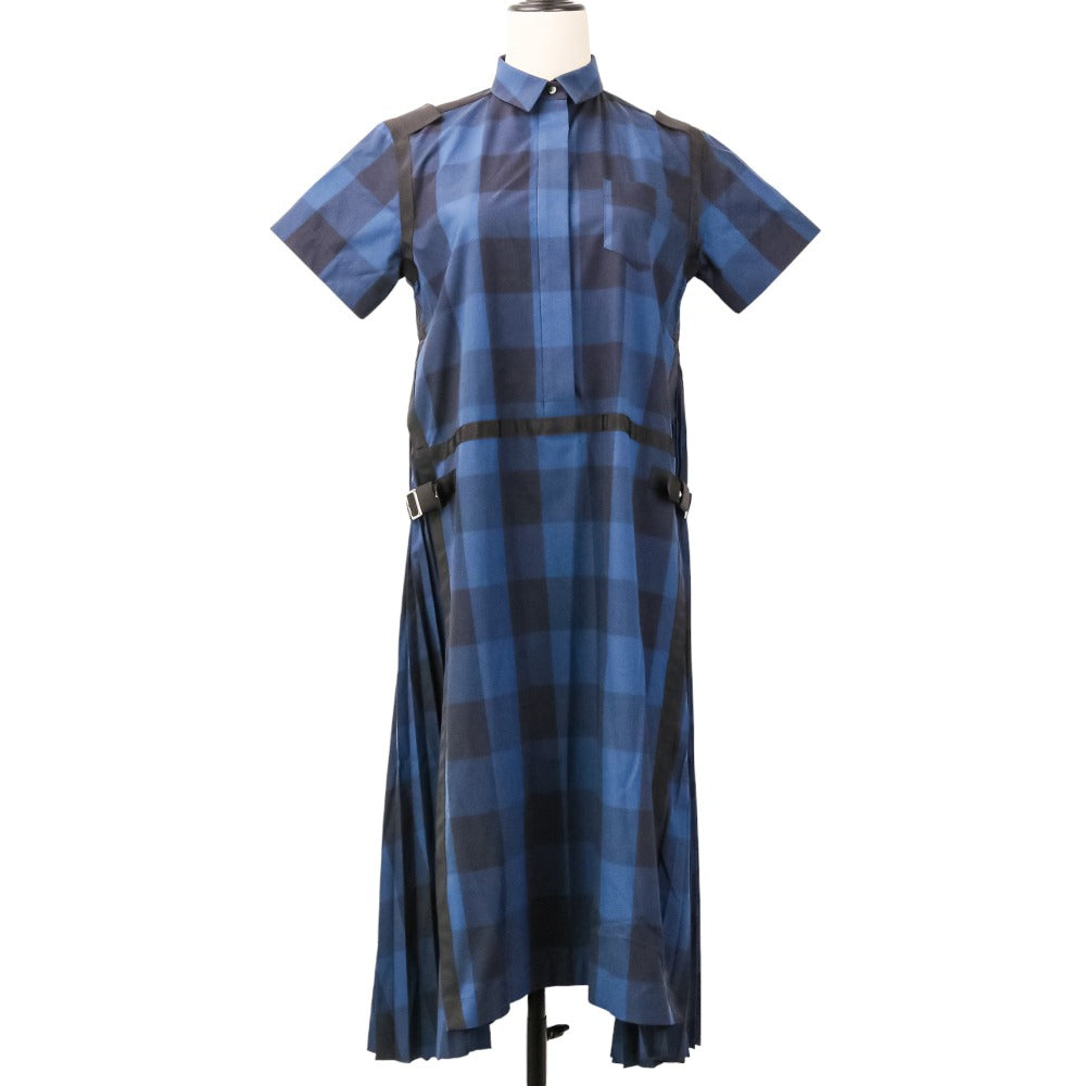 サカイ コットンチェックロングシャツワンピース