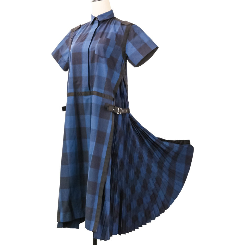 サカイ コットンチェックロングシャツワンピース