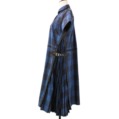 サカイ コットンチェックロングシャツワンピース