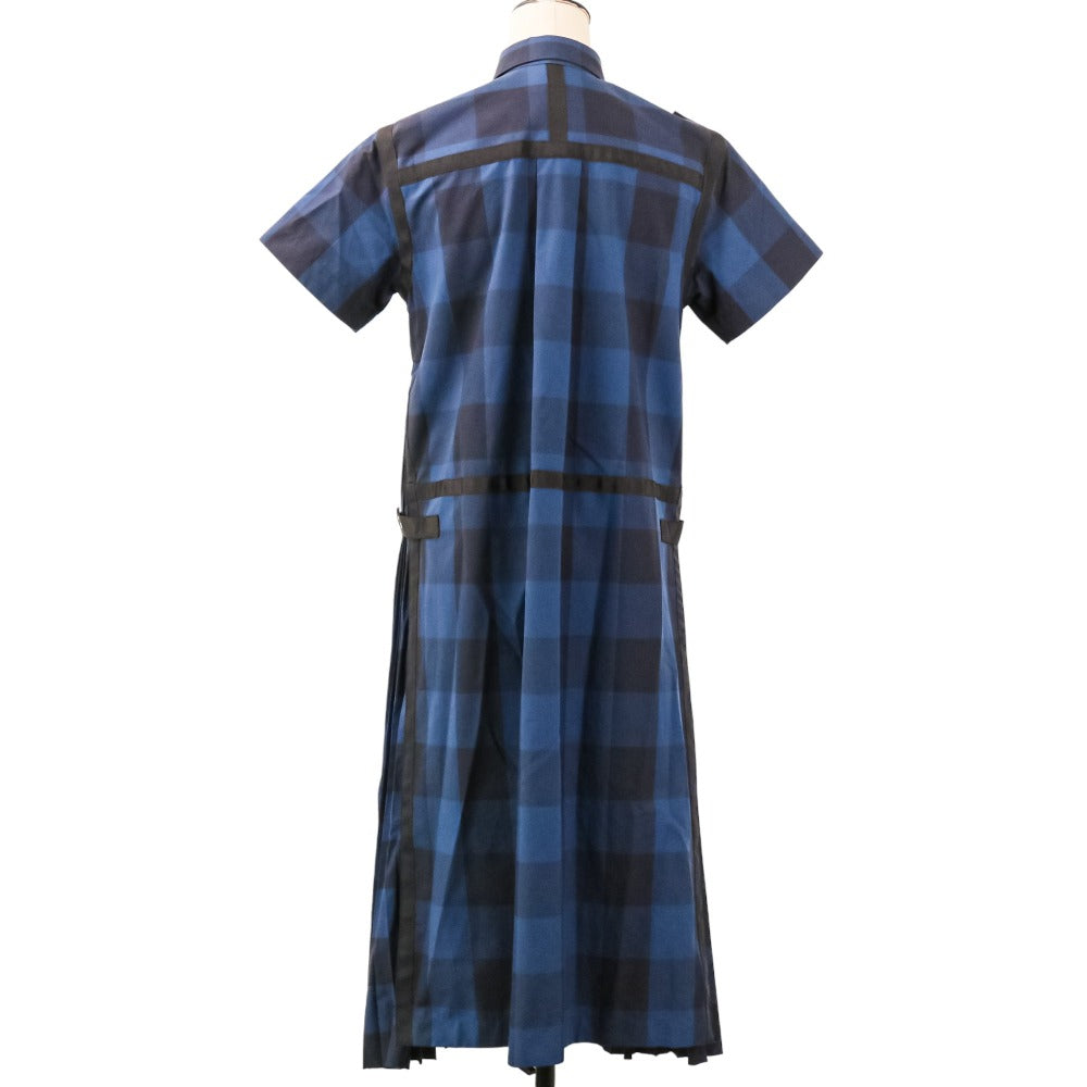 サカイ コットンチェックロングシャツワンピース