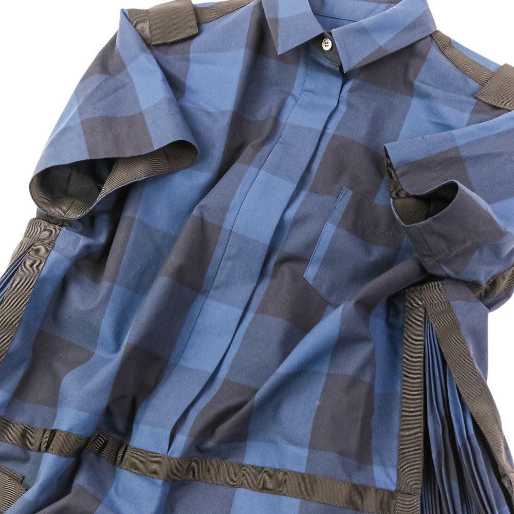 サカイ コットンチェックロングシャツワンピース