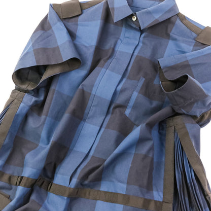 サカイ コットンチェックロングシャツワンピース