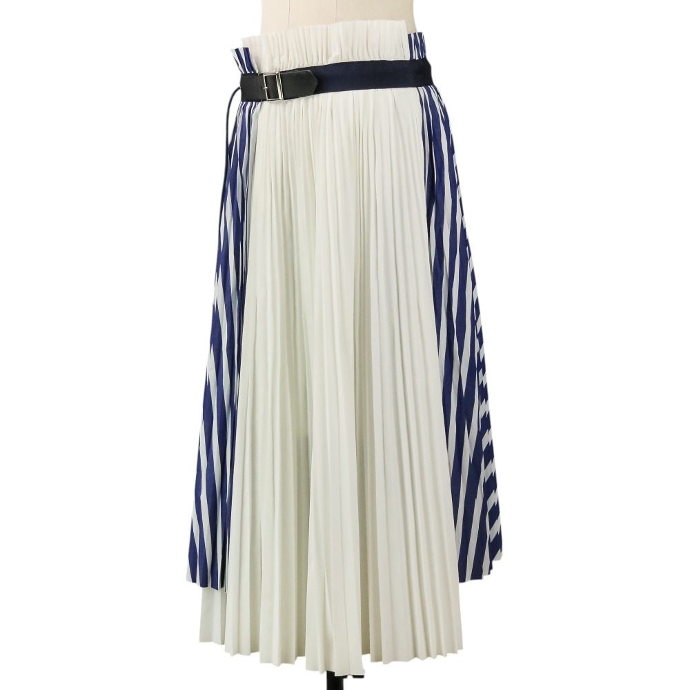 サカイ Stripe Shirting プリーツスカート