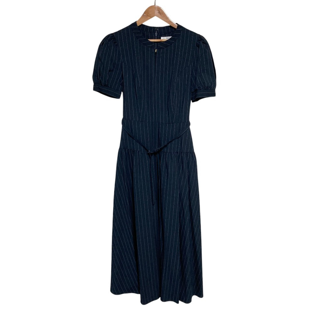 ハーリップトゥ Pin-Striped Belted Flared ドレス
