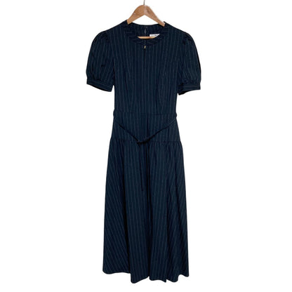 ハーリップトゥ Pin-Striped Belted Flared ドレス