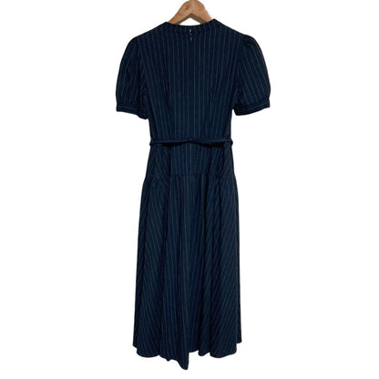 ハーリップトゥ Pin-Striped Belted Flared ドレス