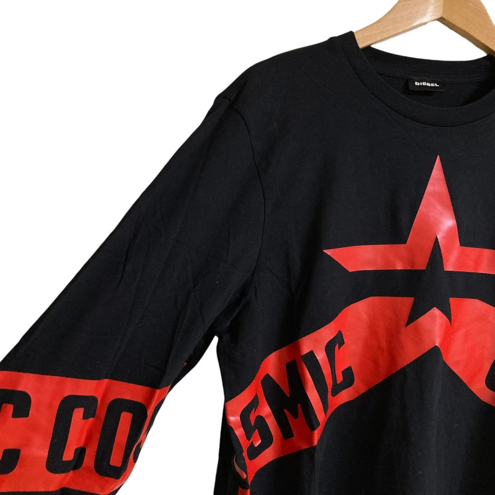 ディーゼル 袖プリントコットンTシャツ