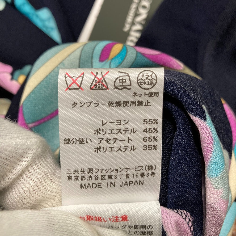 レオナールファッション フラワープリント カンカンストレッチブラウス