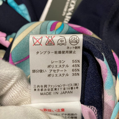 レオナールファッション フラワープリント カンカンストレッチブラウス