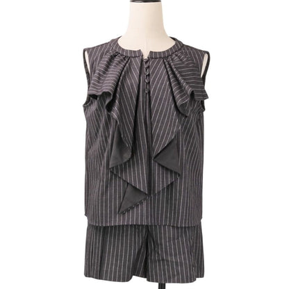 ハーリップトゥ Fleurine Ruffle Blouse Double Tuck Front Shorts セットアップ