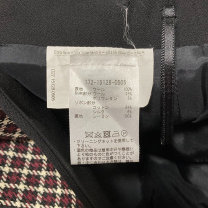 エトロ 千鳥柄ノーカラージャケットスカートセット