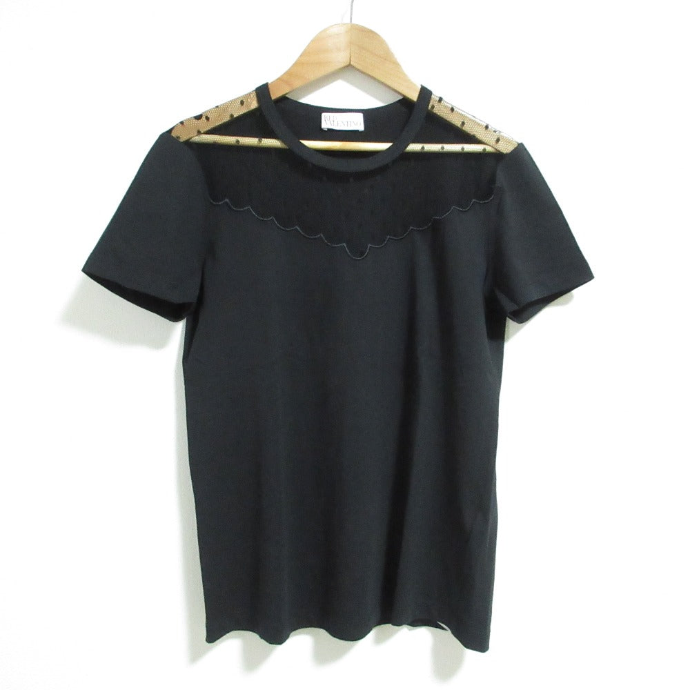 レッドヴァレンティノ レース切替ショートスリーブTシャツ