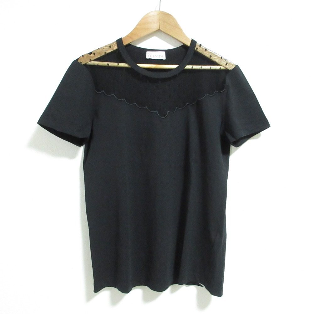 レッドヴァレンティノ レース切替ショートスリーブTシャツ