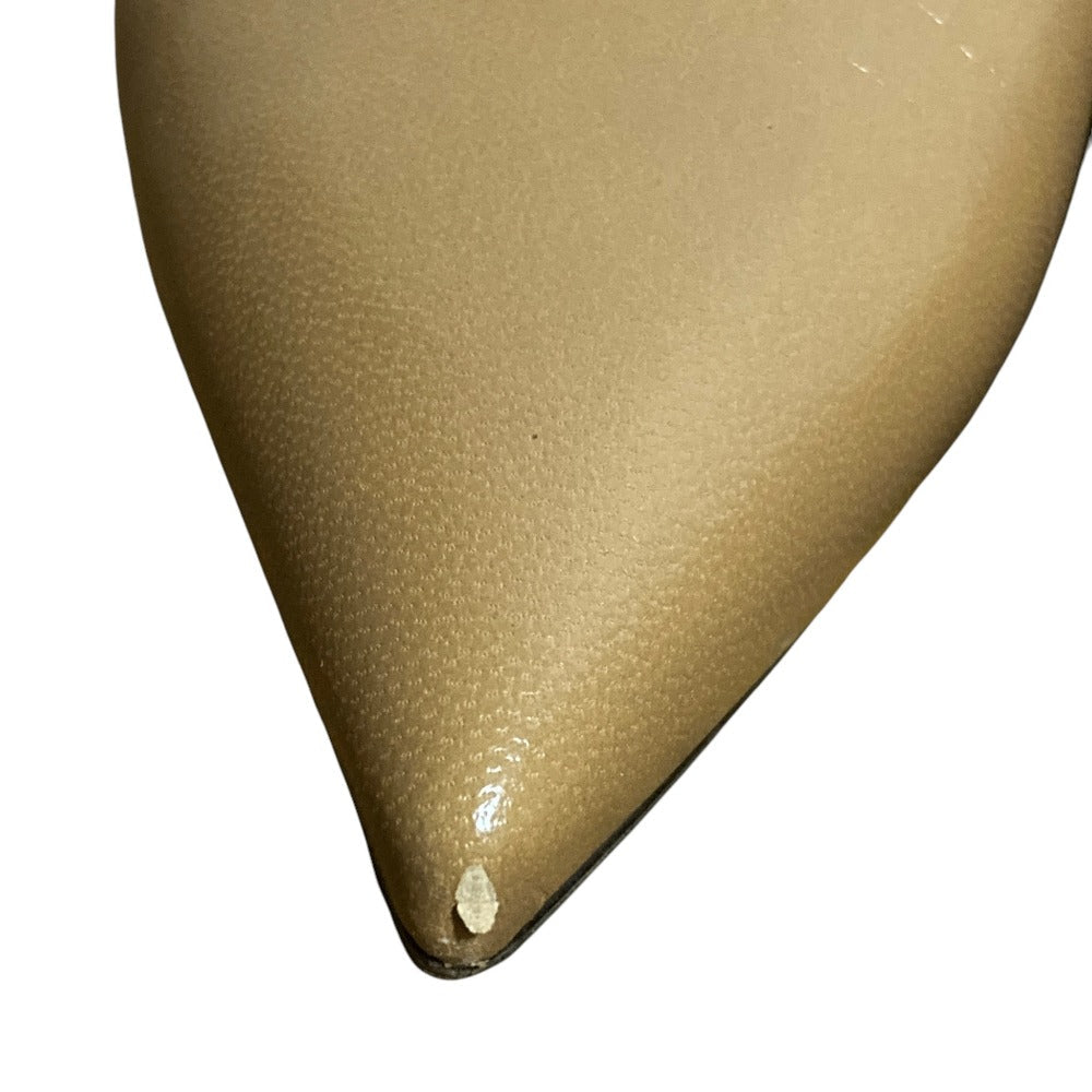 マックスマーラ レザー ポインテッドトゥ スリングバックパンプス
