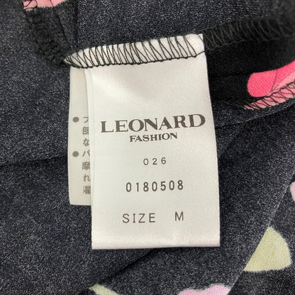 レオナールファッション フラワープリントニットノースリーブワンピース