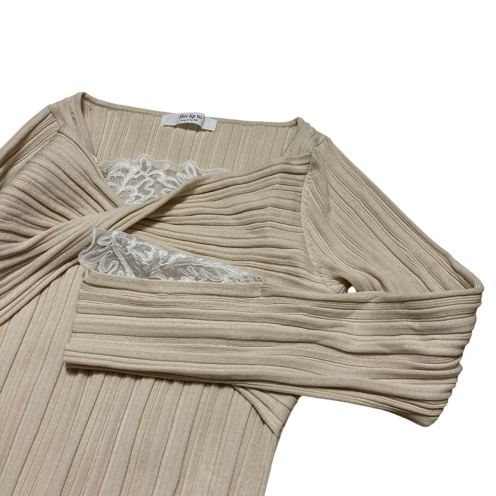 ハーリップトゥ Lilou Lace Hem Knit ワンピース