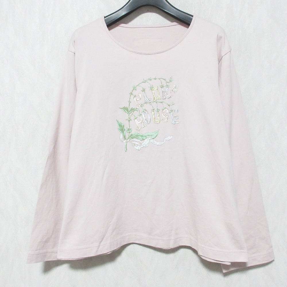 ピンクハウス スイートピー ロゴプリントロングスリーブTシャツ