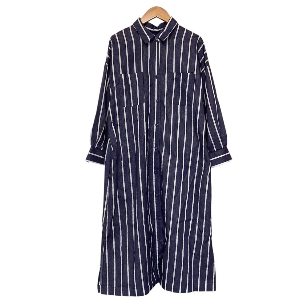 イアパピヨネ 長袖ロングシャツワンピース