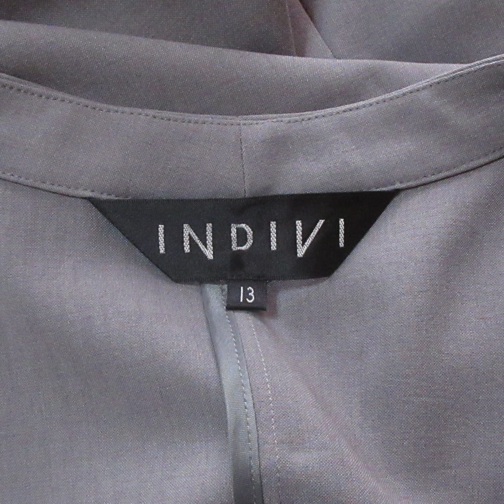 インディヴィ ノーカラージャケットスカートスーツ